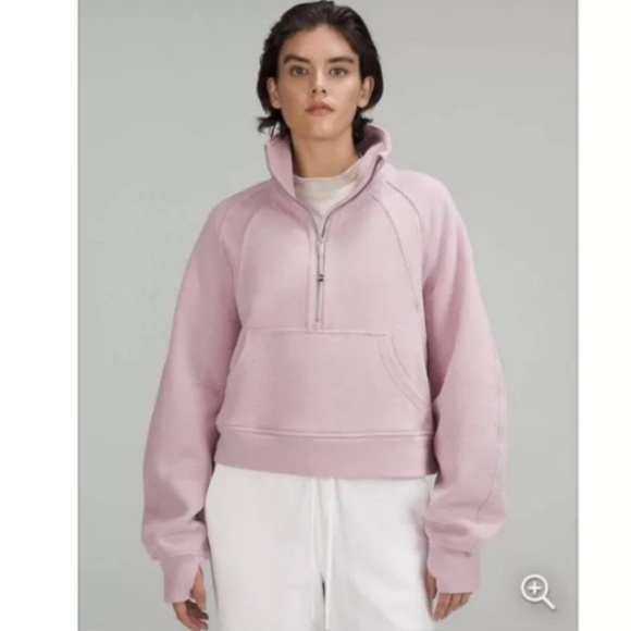 Lululemon Oversized Half Zip Scuba Hoodie Size ML in Pink - Picture 1 of 10